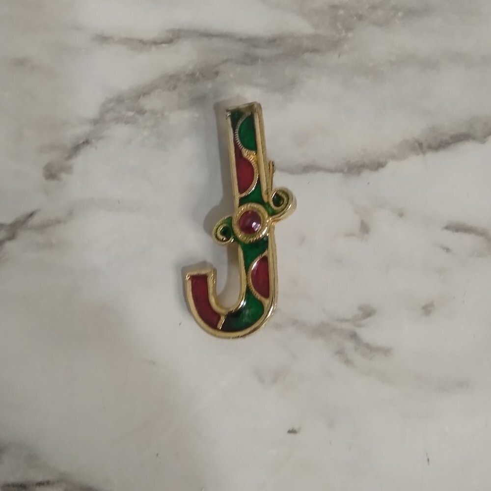 Christmas Multicolor Vintage 80s Candy Cane 1.5  Brooche‎